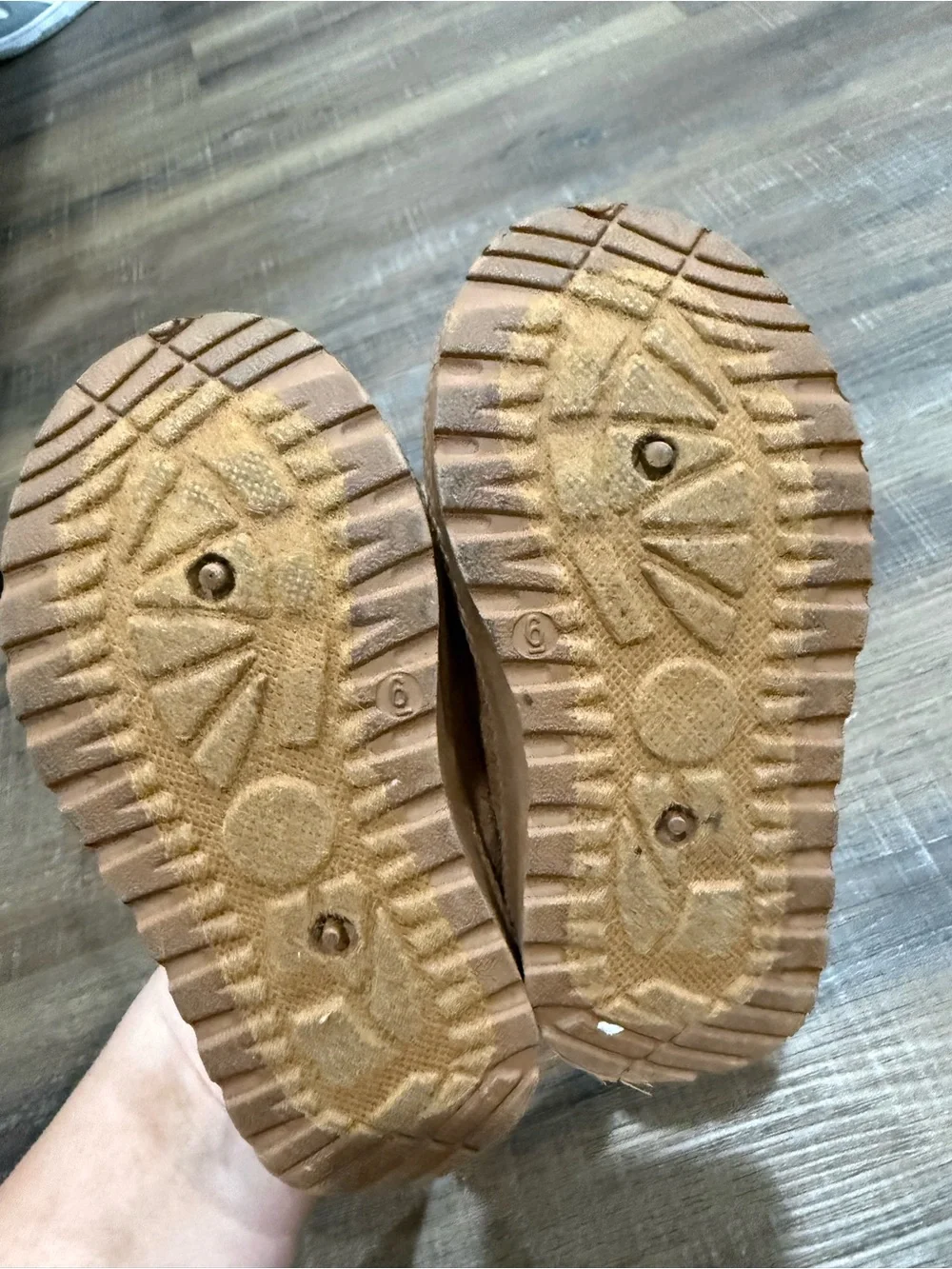 American Exchange Kids Brown Slip-On Moccasin Slippers with Braided Trim